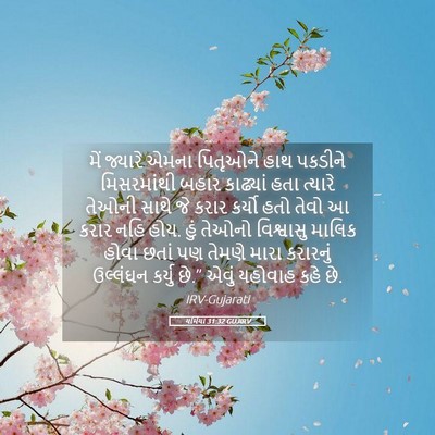 Picture 05 - યર્મિયા 31:32 GUJIRV - મેં જ્યારે એમના - Bible Verse Picture