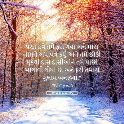 Picture 05 - યર્મિયા 34:16 GUJIRV - પરંતુ હવે તમે ફરી - Bible Verse Picture