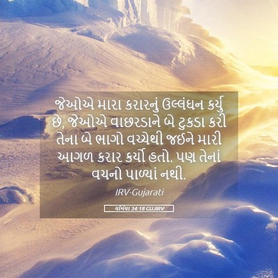 Picture 05 - યર્મિયા 34:18 GUJIRV - જેઓએ મારા કરારનું - Bible Verse Picture