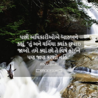 Picture 05 - યર્મિયા 36:19 GUJIRV - પછી અધિકારીઓએ - Bible Verse Picture