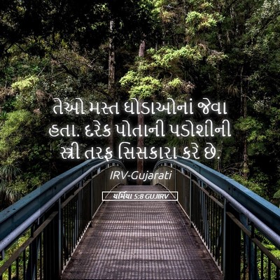 Picture 05 - યર્મિયા 5:8 GUJIRV - તેઓ મસ્ત ઘોડાઓનાં - Bible Verse Picture