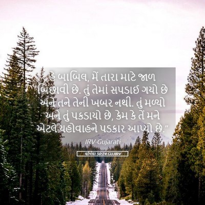 Picture 05 - યર્મિયા 50:24 GUJIRV - હે બાબિલ, મેં તારા - Bible Verse Picture