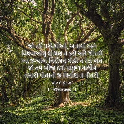 Picture 05 - યર્મિયા 7:6 GUJIRV - જો તમે પરદેશીઓ, - Bible Verse Picture