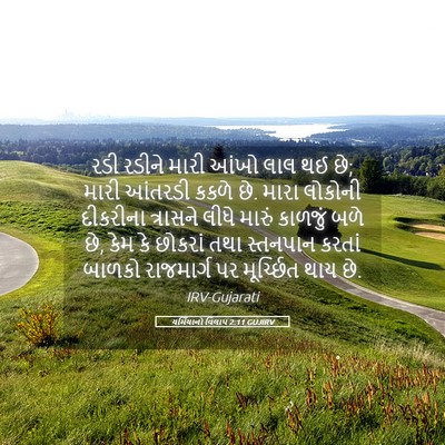 Picture 05 - યર્મિયાનો વિલાપ 2:11 GUJIRV - રડી રડીને મારી - Bible Verse Picture