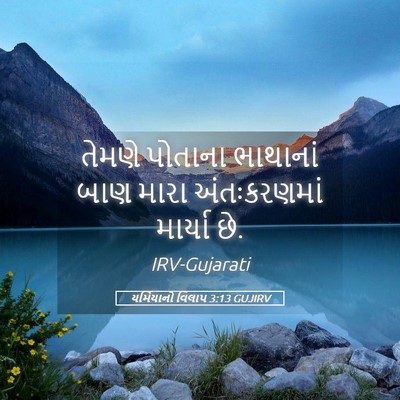 Picture 05 - યર્મિયાનો વિલાપ 3:13 GUJIRV - તેમણે પોતાના - Bible Verse Picture