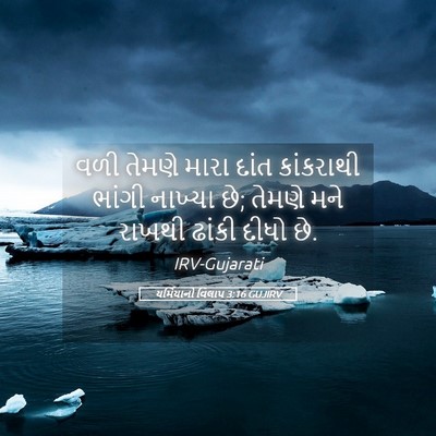 Picture 05 - યર્મિયાનો વિલાપ 3:16 GUJIRV - વળી તેમણે મારા - Bible Verse Picture