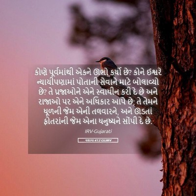 Picture 05 - યશાયા 41:2 GUJIRV - કોણે પૂર્વમાંથી - Bible Verse Picture