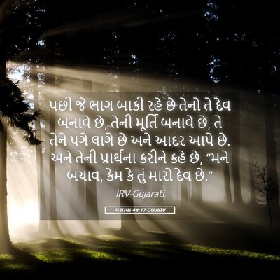 Picture 05 - યશાયા 44:17 GUJIRV - પછી જે ભાગ બાકી રહે - Bible Verse Picture