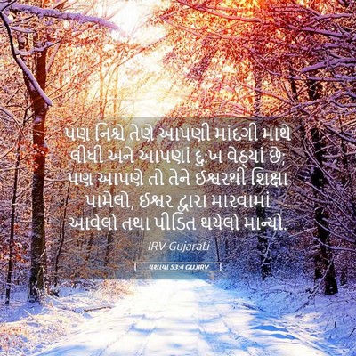 Picture 05 - યશાયા 53:4 GUJIRV - પણ નિશ્ચે તેણે - Bible Verse Picture