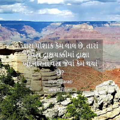 Picture 05 - યશાયા 63:2 GUJIRV - તારા પોશાક કેમ લાલ - Bible Verse Picture