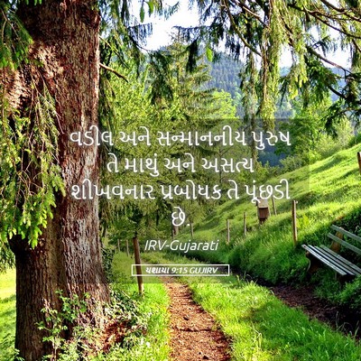 Picture 05 - યશાયા 9:15 GUJIRV - વડીલ અને - Bible Verse Picture
