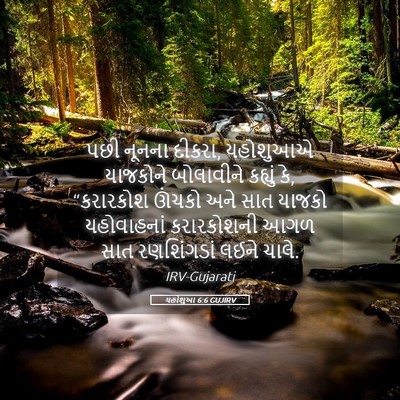 Picture 05 - યહોશુઆ 6:6 GUJIRV - પછી નૂનના દીકરા, - Bible Verse Picture