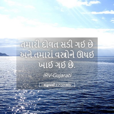 Picture 05 - યાકૂબનો 5:2 GUJIRV - તમારી દોલત સડી ગઈ - Bible Verse Picture