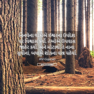 Picture 05 - યૂના 3:5 GUJIRV - નિનવેના લોકોએ - Bible Verse Picture