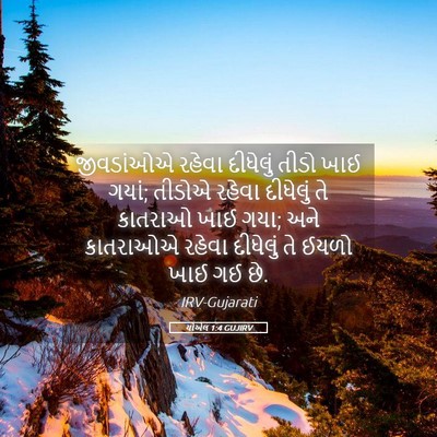 Picture 05 - યોએલ 1:4 GUJIRV - જીવડાંઓએ રહેવા - Bible Verse Picture