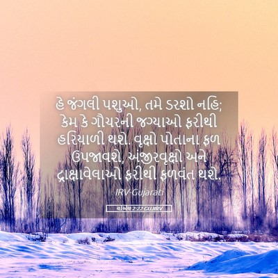 Picture 05 - યોએલ 2:22 GUJIRV - હે જંગલી પશુઓ, તમે - Bible Verse Picture