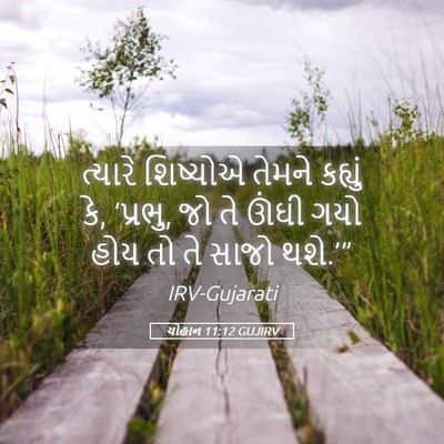 Picture 05 - યોહાન 11:12 GUJIRV - ત્યારે શિષ્યોએ - Bible Verse Picture