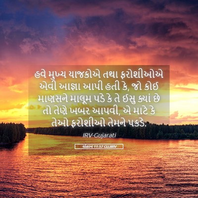 Picture 05 - યોહાન 11:57 GUJIRV - હવે મુખ્ય યાજકોએ - Bible Verse Picture