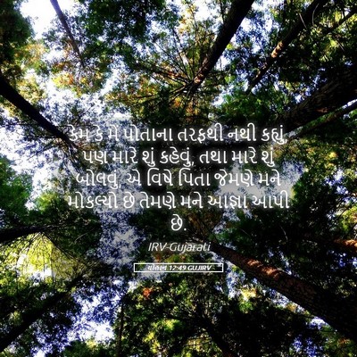Picture 05 - યોહાન 12:49 GUJIRV - કેમ કે મેં પોતાના - Bible Verse Picture