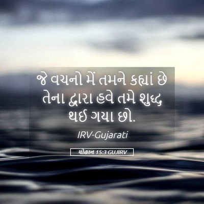 Picture 05 - યોહાન 15:3 GUJIRV - જે વચનો મેં તમને - Bible Verse Picture