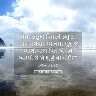 Picture 05 - યોહાન 18:11 GUJIRV - તેથી ઈસુએ પિતરને - Bible Verse Picture