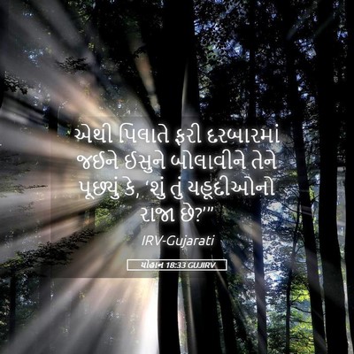 Picture 05 - યોહાન 18:33 GUJIRV - એથી પિલાતે ફરી - Bible Verse Picture