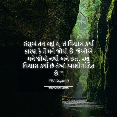 Picture 05 - યોહાન 20:29 GUJIRV - ઈસુએ તેને કહ્યું - Bible Verse Picture