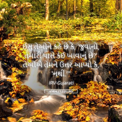 Picture 05 - યોહાન 21:5 GUJIRV - ઈસુ તેઓને કહે છે - Bible Verse Picture