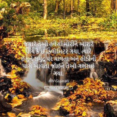 Picture 05 - યોહાન 6:19 GUJIRV - જયારે તેઓ હલેસાં - Bible Verse Picture