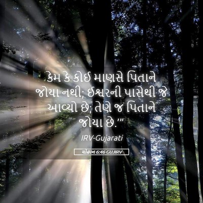 Picture 05 - યોહાન 6:46 GUJIRV - કેમ કે કોઈ માણસે - Bible Verse Picture