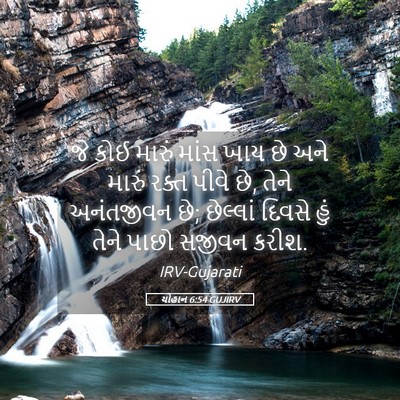 Picture 05 - યોહાન 6:54 GUJIRV - જે કોઈ મારું માંસ - Bible Verse Picture