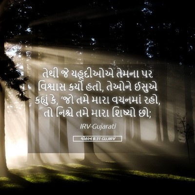 Picture 05 - યોહાન 8:31 GUJIRV - તેથી જે યહૂદીઓએ - Bible Verse Picture
