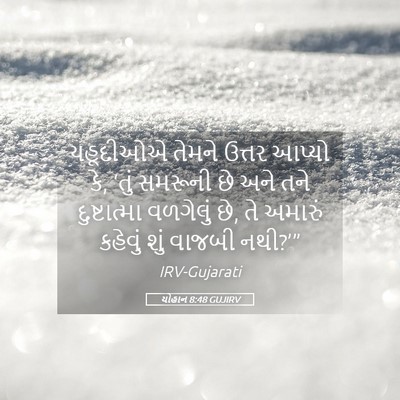 Picture 05 - યોહાન 8:48 GUJIRV - યહૂદીઓએ તેમને - Bible Verse Picture