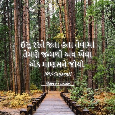Picture 05 - યોહાન 9:1 GUJIRV - ઈસુ રસ્તે જતા હતા - Bible Verse Picture
