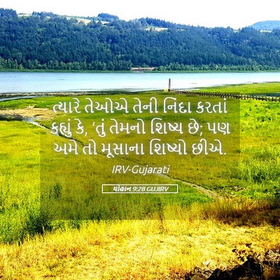 Picture 05 - યોહાન 9:28 GUJIRV - ત્યારે તેઓએ તેની - Bible Verse Picture