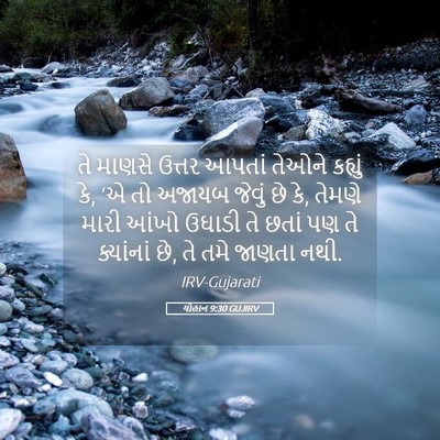 Picture 05 - યોહાન 9:30 GUJIRV - તે માણસે ઉત્તર - Bible Verse Picture