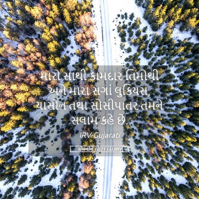 Picture 05 - રોમનોને 16:21 GUJIRV - મારો સાથી કામદાર - Bible Verse Picture