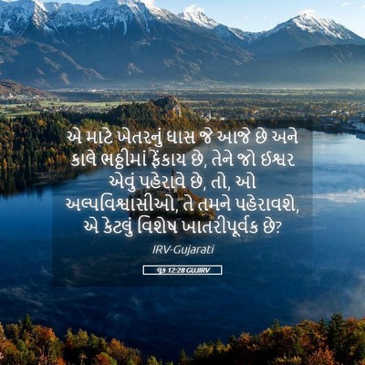 Picture 05 - લૂક 12:28 GUJIRV - એ માટે ખેતરનું ઘાસ - Bible Verse Picture