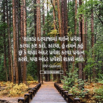 Picture 05 - લૂક 13:24 GUJIRV - ‘સાંકડા દરવાજામાં - Bible Verse Picture