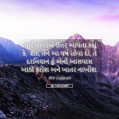 Picture 05 - લૂક 13:8 GUJIRV - ત્યારે માળીએ - Bible Verse Picture