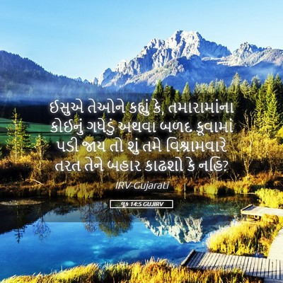 Picture 05 - લૂક 14:5 GUJIRV - ઈસુએ તેઓને કહ્યું - Bible Verse Picture