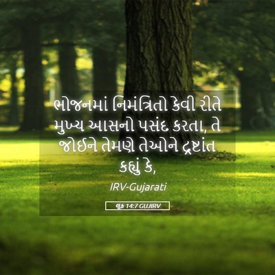 Picture 05 - લૂક 14:7 GUJIRV - ભોજનમાં - Bible Verse Picture