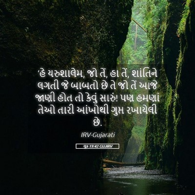 Picture 05 - લૂક 19:42 GUJIRV - ‘હે યરુશાલેમ, જો - Bible Verse Picture