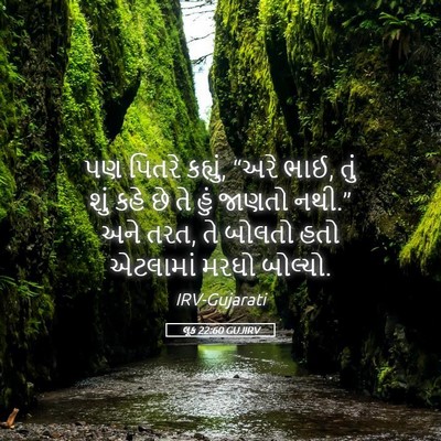 Picture 05 - લૂક 22:60 GUJIRV - પણ પિતરે કહ્યું, - Bible Verse Picture