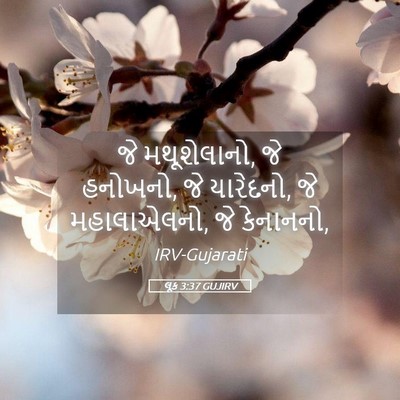Picture 05 - લૂક 3:37 GUJIRV - જે મથૂશેલાનો, જે - Bible Verse Picture