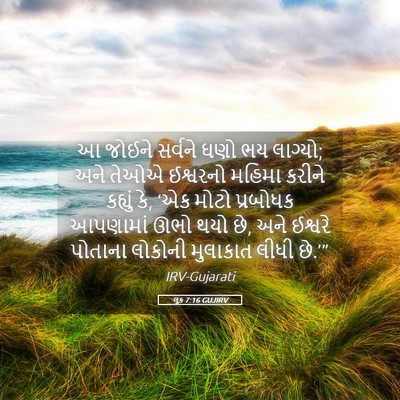 Picture 05 - લૂક 7:16 GUJIRV - આ જોઈને સર્વને ઘણો - Bible Verse Picture