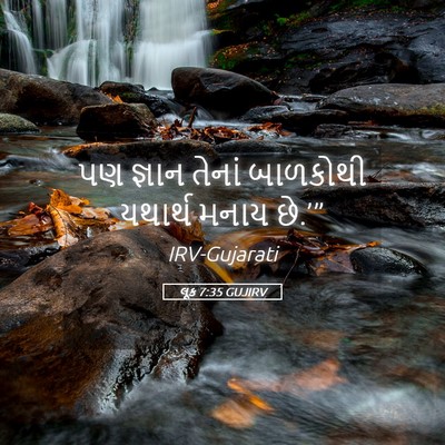 Picture 05 - લૂક 7:35 GUJIRV - પણ જ્ઞાન તેનાં - Bible Verse Picture