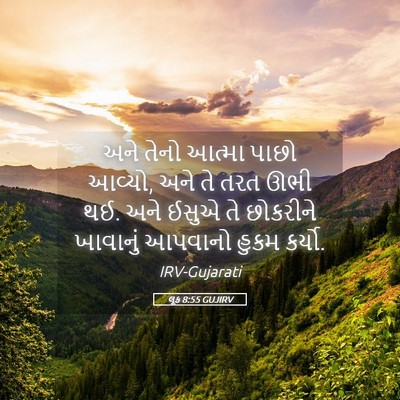 Picture 05 - લૂક 8:55 GUJIRV - અને તેનો આત્મા - Bible Verse Picture