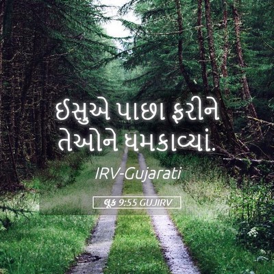 Picture 05 - લૂક 9:55 GUJIRV - ઈસુએ પાછા ફરીને - Bible Verse Picture
