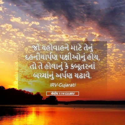 Picture 05 - લેવીય 1:14 GUJIRV - જો યહોવાહને માટે - Bible Verse Picture
